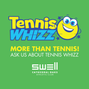 Tennis Whizz T-shirt design for Cathedral Oaks Athletic Clubs