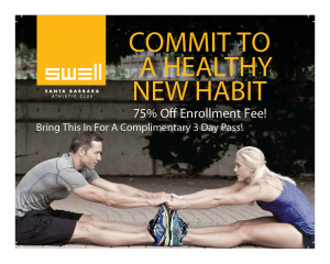 Swell Athletic Club Direct Mail promotion graphic design by Epic Ad Group